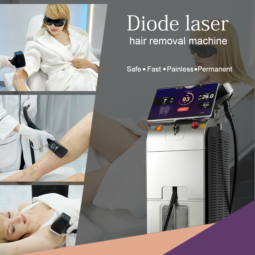 2026 Newest High Power 3 Years Warranty Diode Laser 808 Nm Ice Cooling 4 Wavelength Laser Diode Laser Hair Removal Machine Price