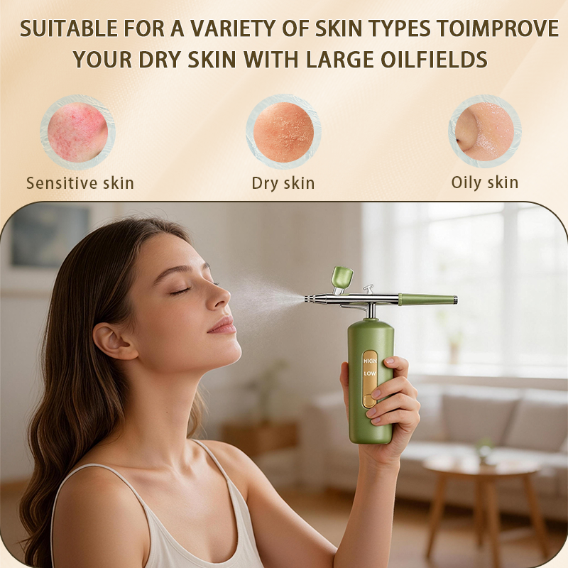 High-Pressure Nano Hydrating Facial Moisturizing Beauty Device Set Hot-Selling Handheld Oxygen Injector Facial Steamer For Home