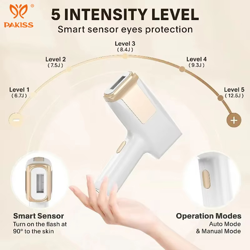 Custom Logo Brand Portable IPL Hair Removal Device With 3 Replacement Heads Handheld Electric Epilator Device For Home Use
