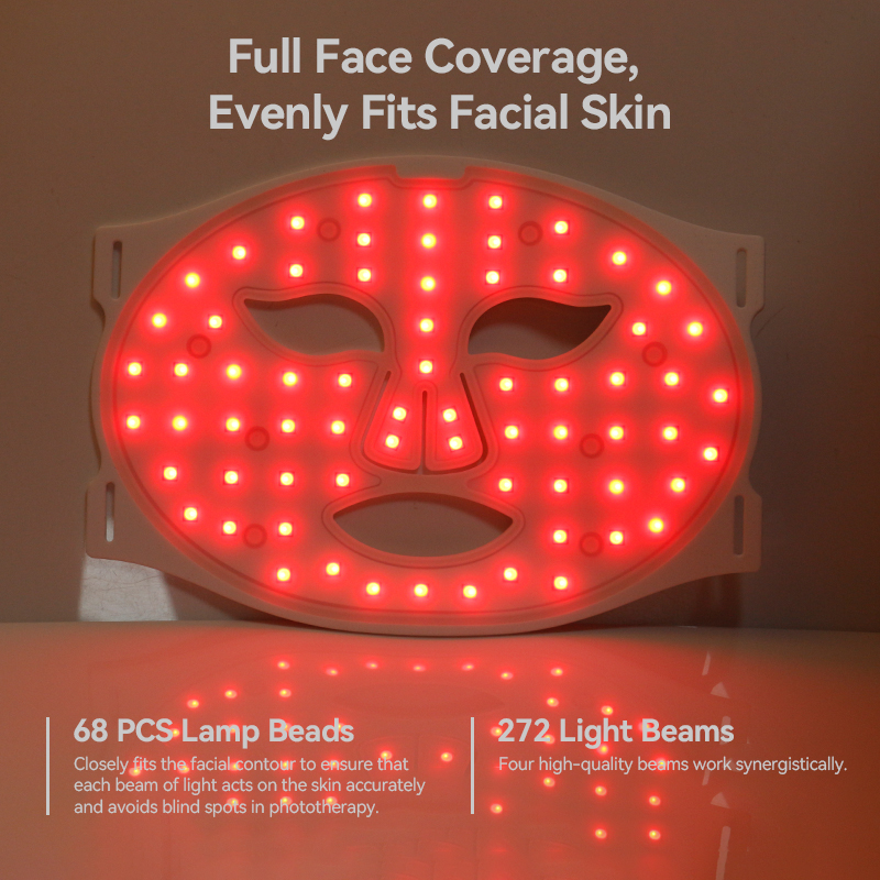 2026 Infrared LED Mask Korean Red Light Therapy Face &amp; Neck Mask High Quality P3.9 LED Module For Acne Home Use Silicone