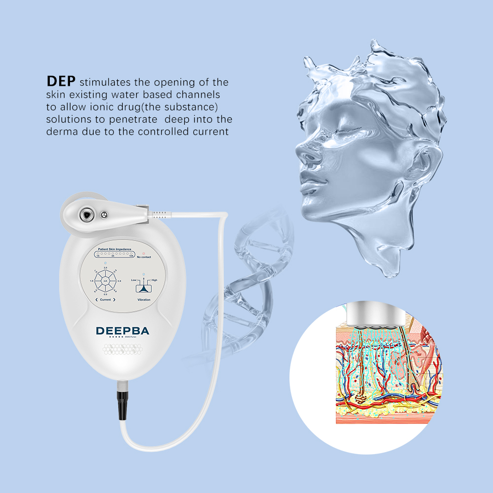 Non-invasive Dermo Electro Poration Guided DEEPBA Water Light Moisturizing Face Lifting Ion Vibration Skin Care Machine