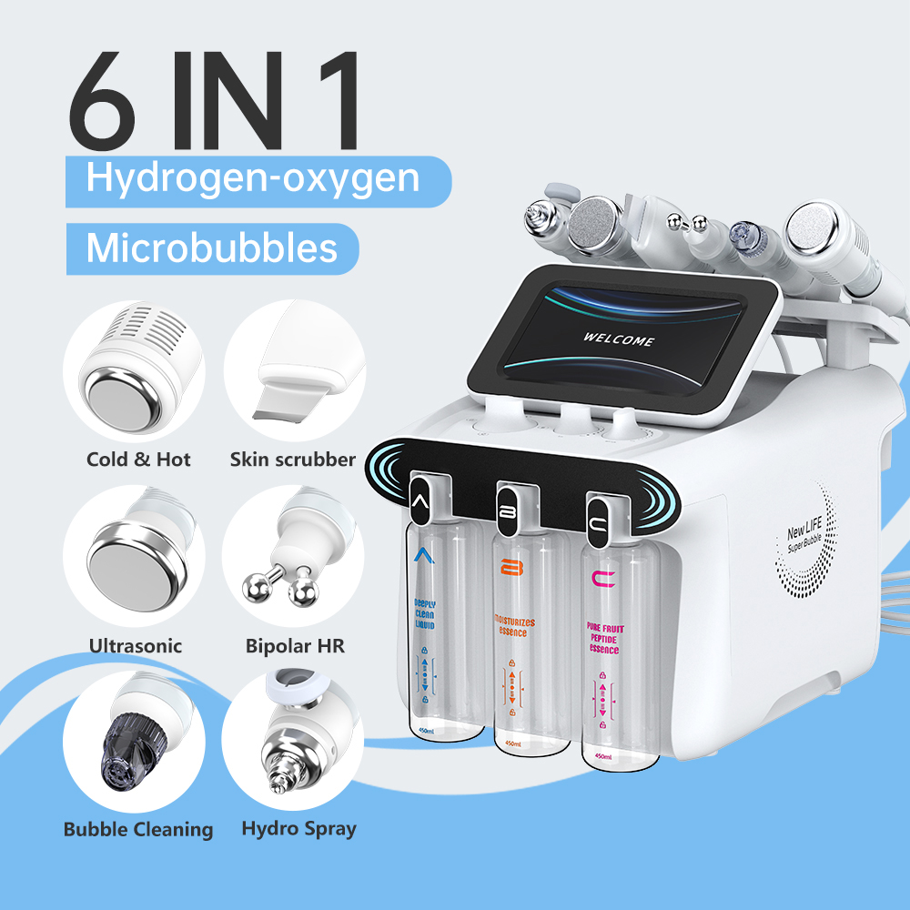 6 In1 Hydra Aqua Facial Hidrofacial Machine Hydrodermabrasion Facial Skin Spa Equipment Hydro Machines Facial Oxygen Jet Peel