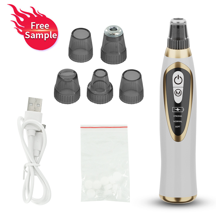 Rechargeable Electric Facial Pore Cleaner Blackhead Remover Vacuum with Acne Treatment 3-Level Adjustable Suction &amp; Waterproof