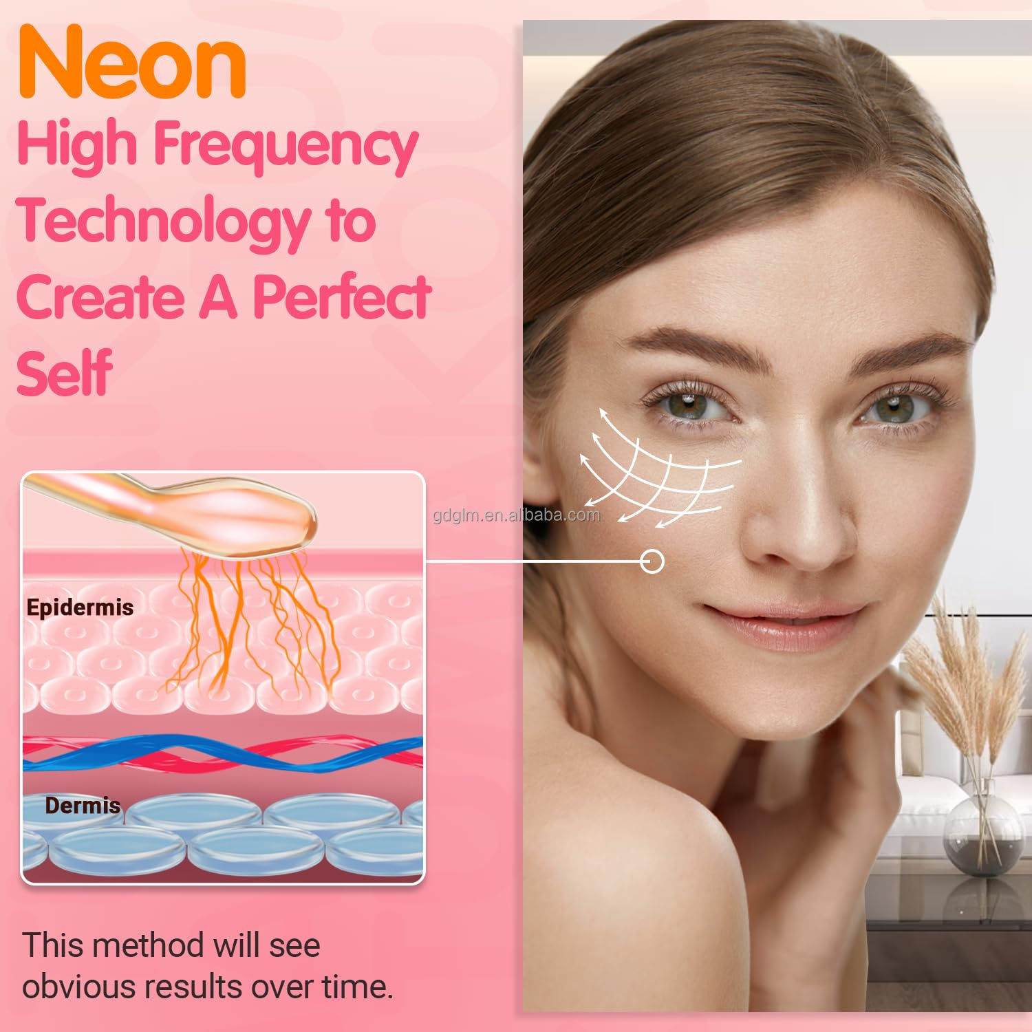 High Frequency Portable Facial Therapy Wand for Home Use Skin Care Acne Treatment