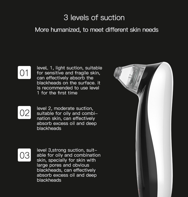 Facial Blackhead Removal Tool Vacuum Device for Acne Treatment Nose Head Application