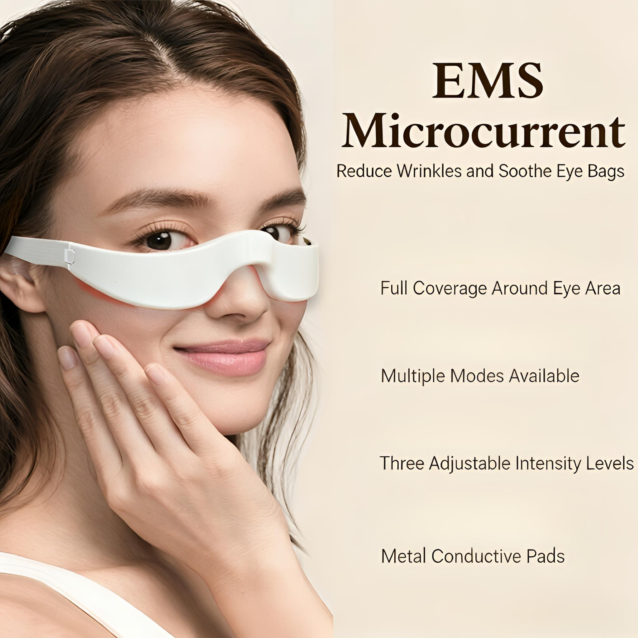 Electric Eye Massager Glasses EMS Technology Under Eye Massager Rechargeable Eye Mask Removing Dark Circles Smoothing Wrinkled