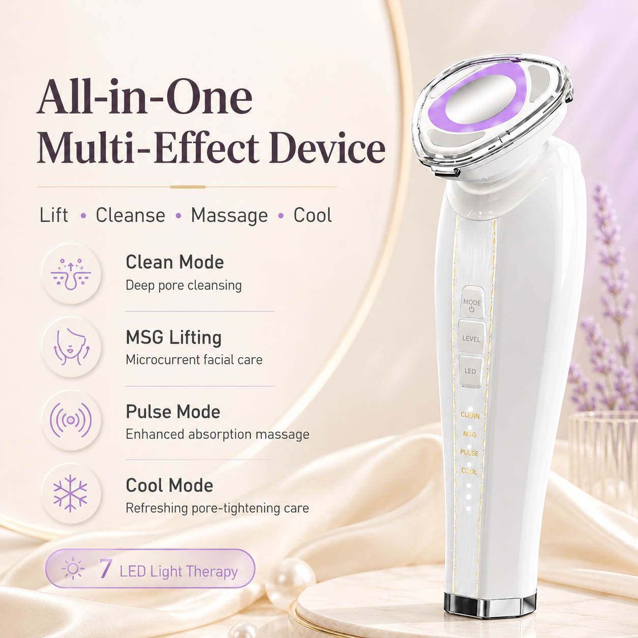 Facial Massager Heating and Cooling Beauty Device Warm Lift Cool Soothe Home Use Face Lift Anti Aging Skin Beauty Device