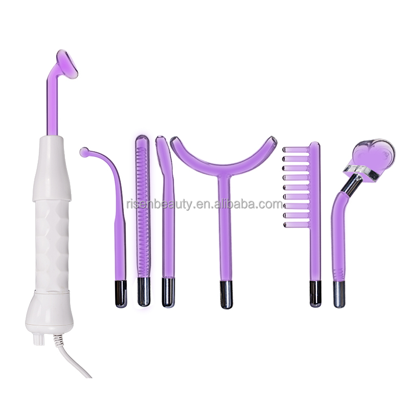 Handheld Skin and Hair Care High Frequency Facial Machine 7pcs Heads Acne Removal and Skin Lifting High Frequency Facial Wand