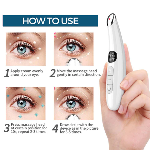 Hot Compress Eye Bags Removal Massager Rechargeable Anti-aging Eye Massager Eye Beauty Pen Skincare Massage Wand