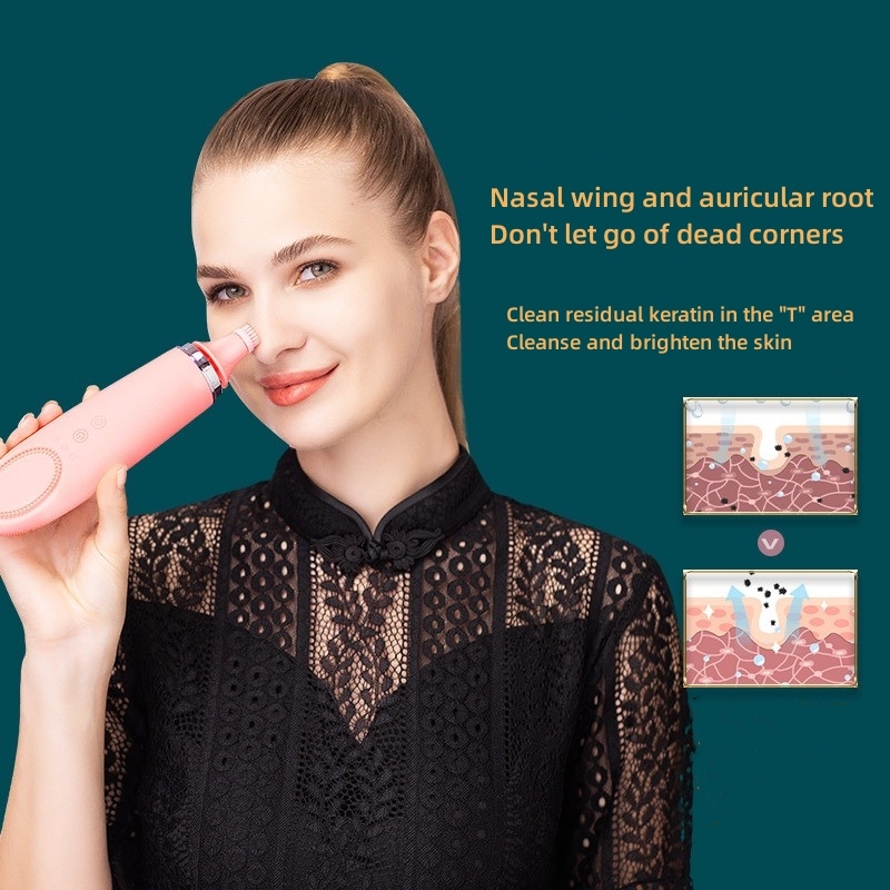 Electric Facial Cleansing Brush Clean and Warm Massage Multifunctional Facial and Eye Hot Compress Massager Beauty Device
