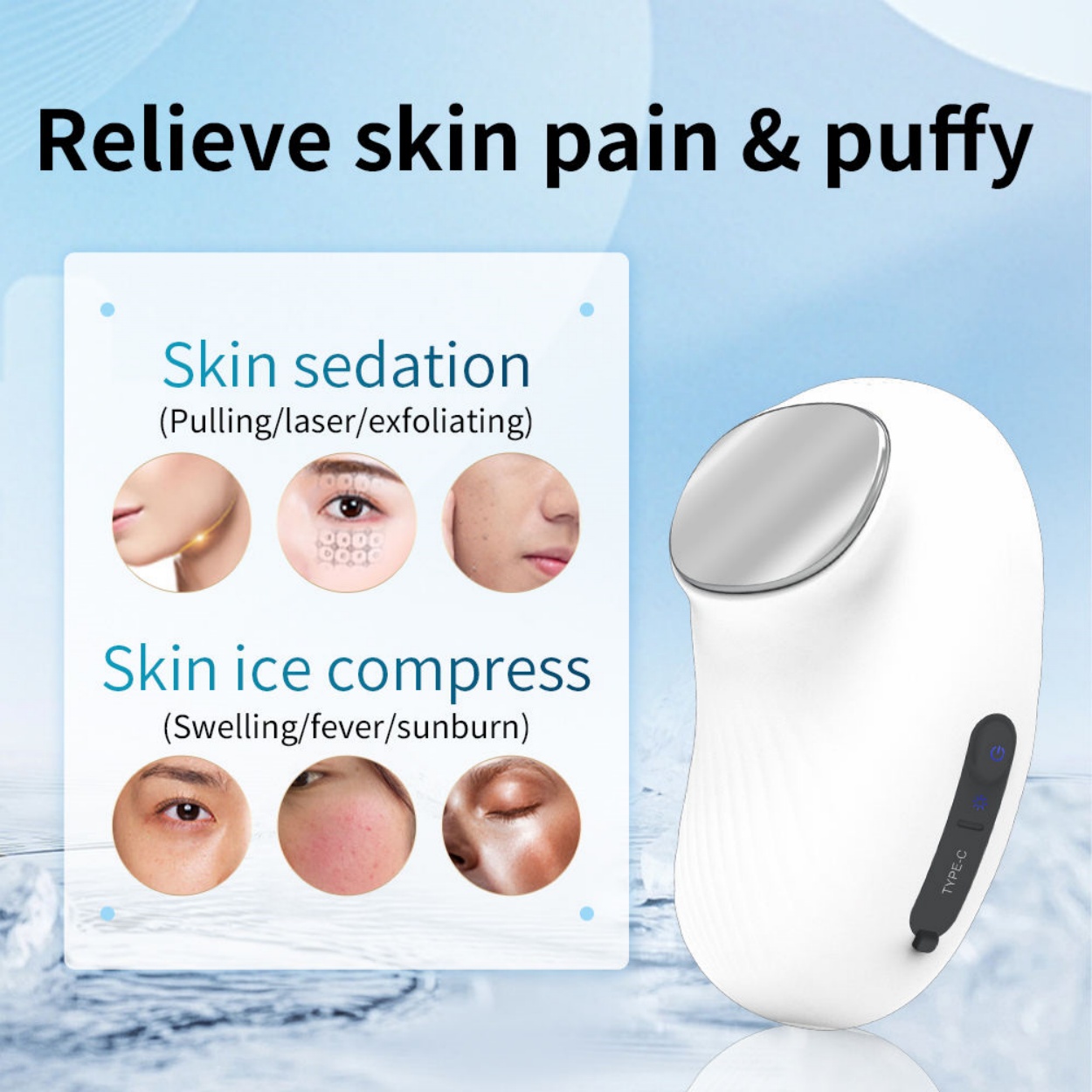 Skin Tightening Sonic Vibration Beauty Tools Hot Cold Lifting Facial Care Warm Cool Beauty Device