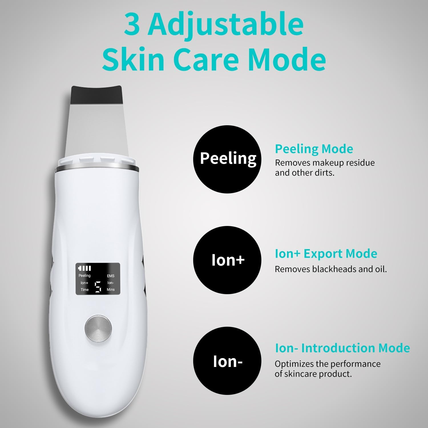 Hot Sale Face Scrubber Facial Peeling Skin Scrubber Deep Facial Cleaning Spatula Acne Pore Ultrasonic Scrubber Facial Cleanser
