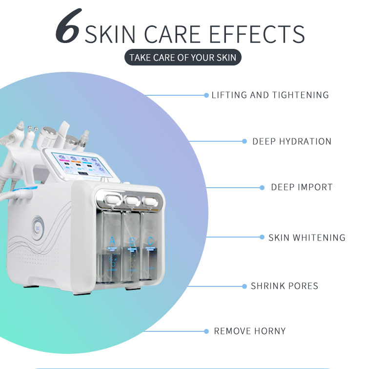 Hydro 6 in 1 Small Bubble H2O2 Hydrogen Oxygen Jet Beauty Device Skin Cleansing Dermabrasion Facial Machine Detail