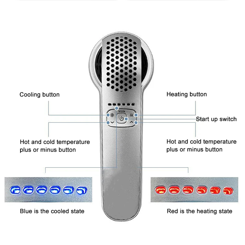 Hot and Cold Face Hammer Vibration Instrument Skin Facial Cryotherapy Care Tool Lifting Warming and Cooling Firming Device