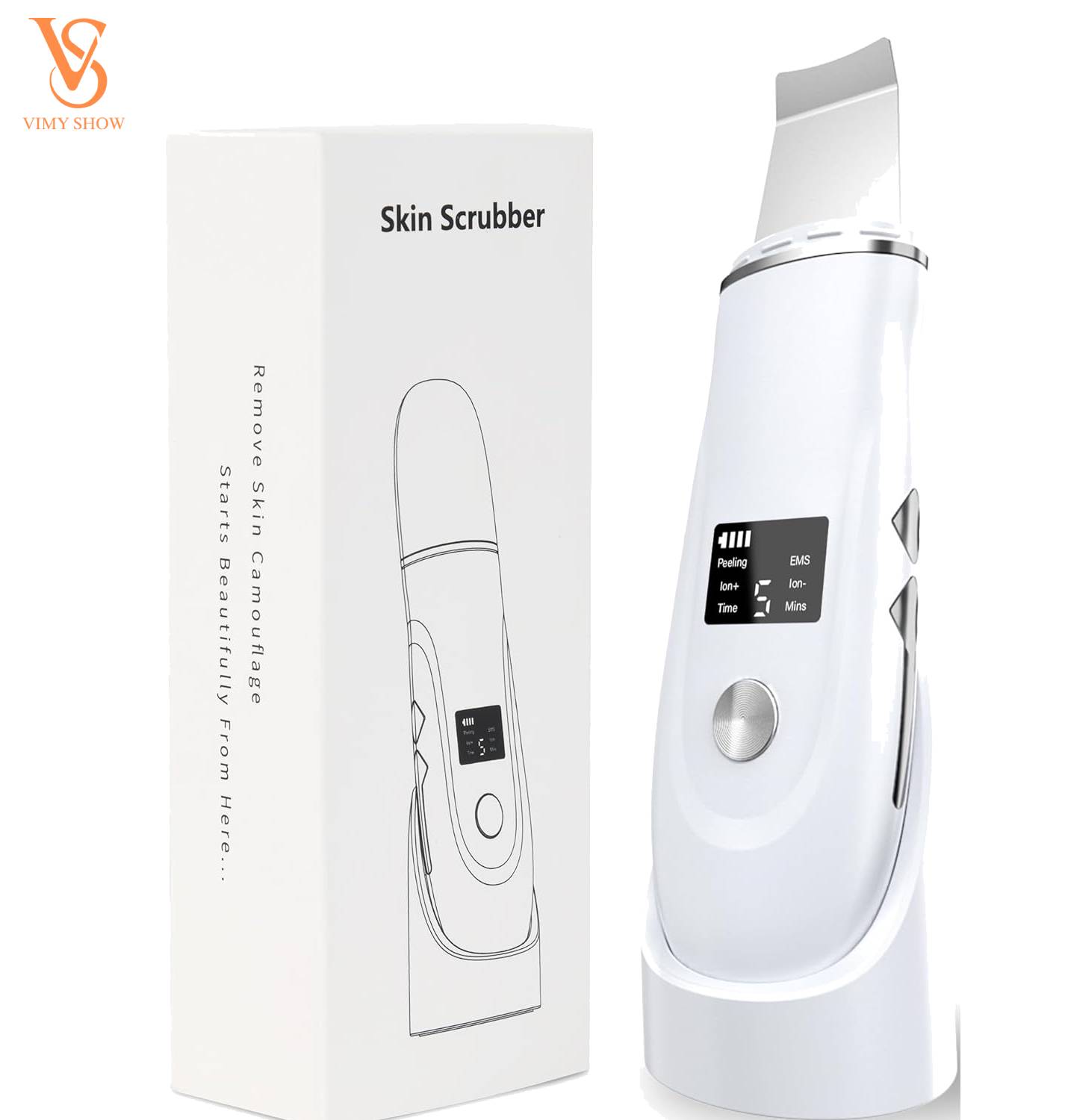 Hot Sale Face Scrubber Facial Peeling Skin Scrubber Deep Facial Cleaning Spatula Acne Pore Ultrasonic Scrubber Facial Cleanser