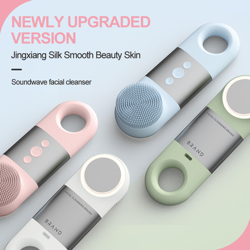Hot Silicone Face Washing Machine Ultrasonic Vibration Waterproof Facial Cleansing Brush Face Washing Product New