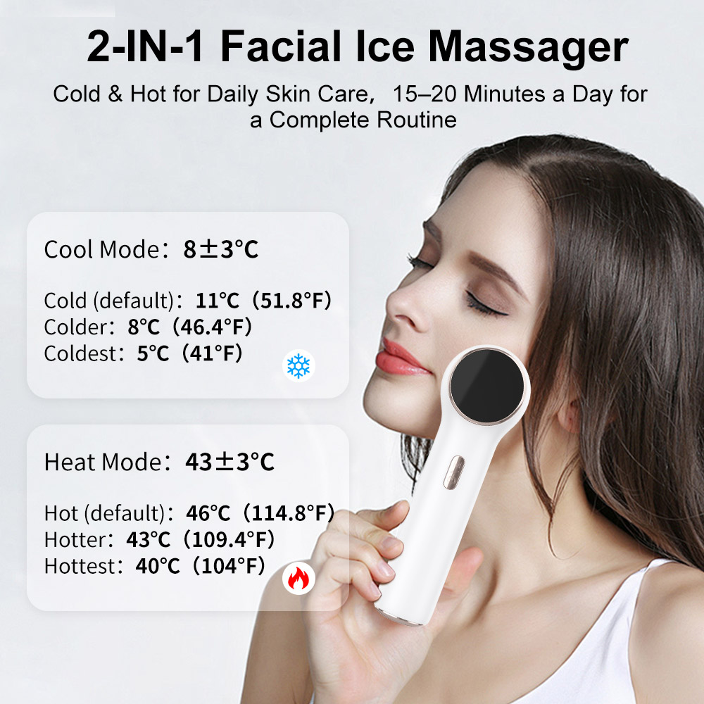 USB Handheld Stainless Steel Multifunction Face Ice Spot Hot Cool Cold Massage Beauty Care Device CE Certification for Skin