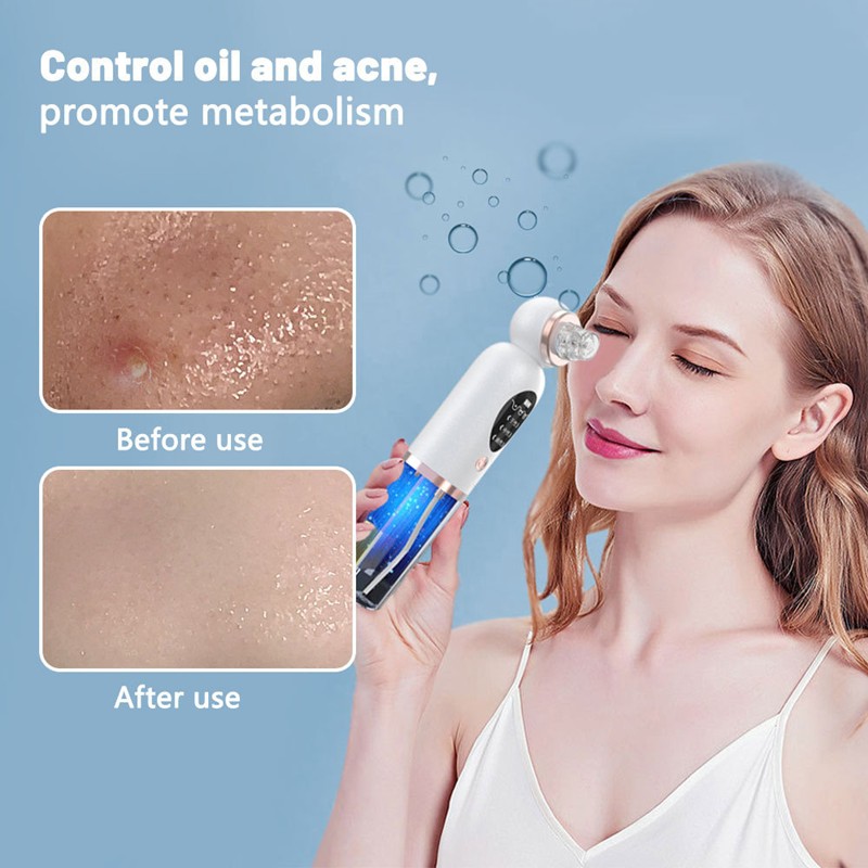 Portable 5 in 1 Facial Device Electric Blackhead Remover Vacuum Hair Removal USB Skin Care Beauty Tool for Home Use