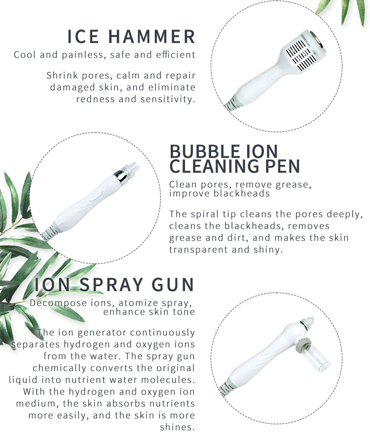 Hydro 6 in 1 Small Bubble H2O2 Hydrogen Oxygen Jet Beauty Device Skin Cleansing Dermabrasion Facial Machine Detail
