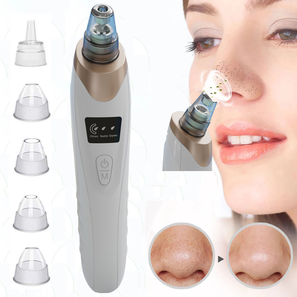 Face Use Nose Deep Cleaning Electric Blackhead Remover With 5 Suction Heads Best Blackhead Vacuum Remover Set Beauty Equipment