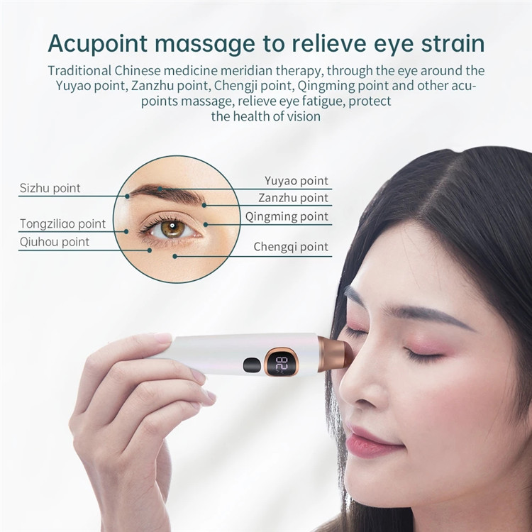 Electric Eye Care Pen Device Anti Age Eye Wrinkle Dark Circle Remover Hot Natural Bian Stone Warm Heat Eye Beauty Massage