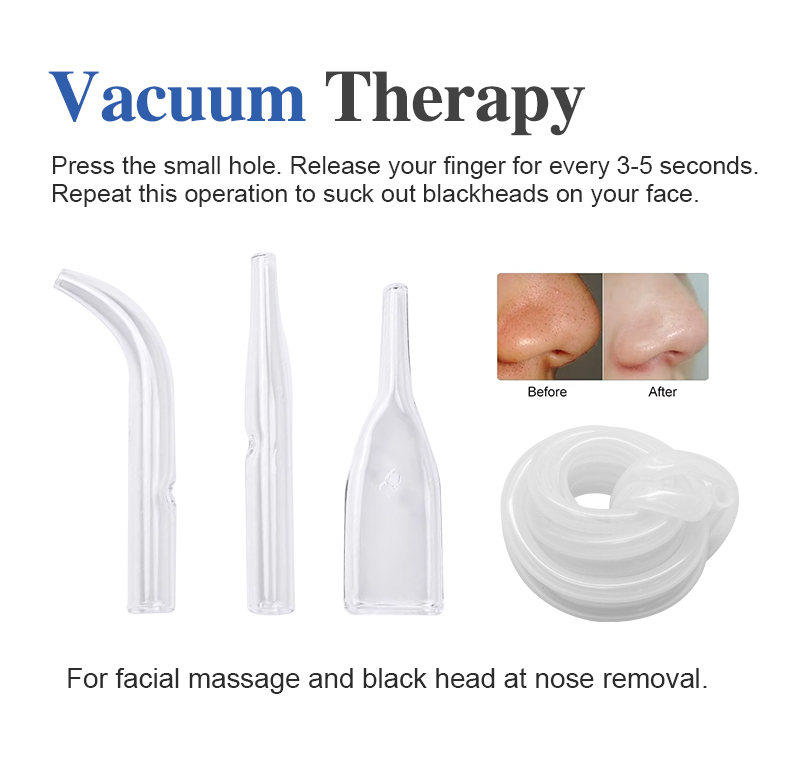 Diamond Microdermabrasion Machine Blackhead Remover and Skin Rejuvenation Facial Cleansing with Vacuum Tips Black