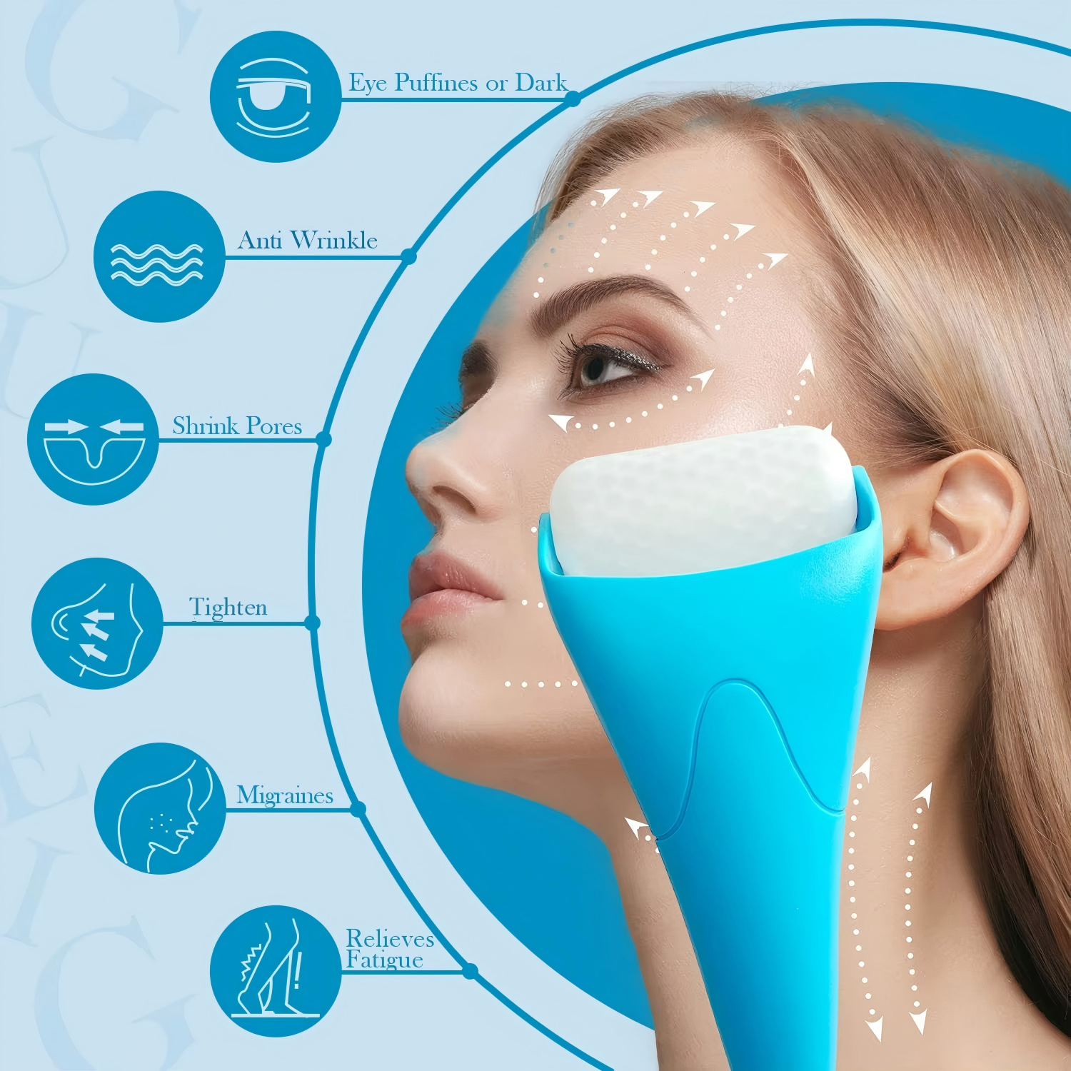 Facial Ice Massage Roller Beauty Tool with Face Lift Feature for Commercial & Home Use