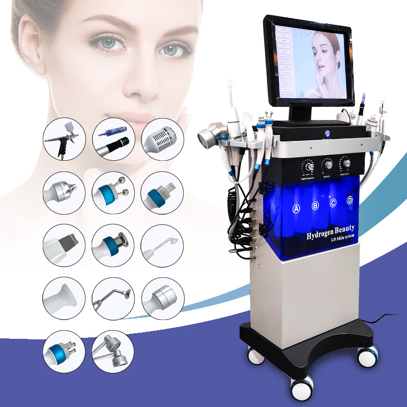14 In 1 Oxygen Jet Diamond Peeling Deep Cleaning Facial Machine Water Facial Micro Dermabrasion Hydrodermabrasion Facial Machine