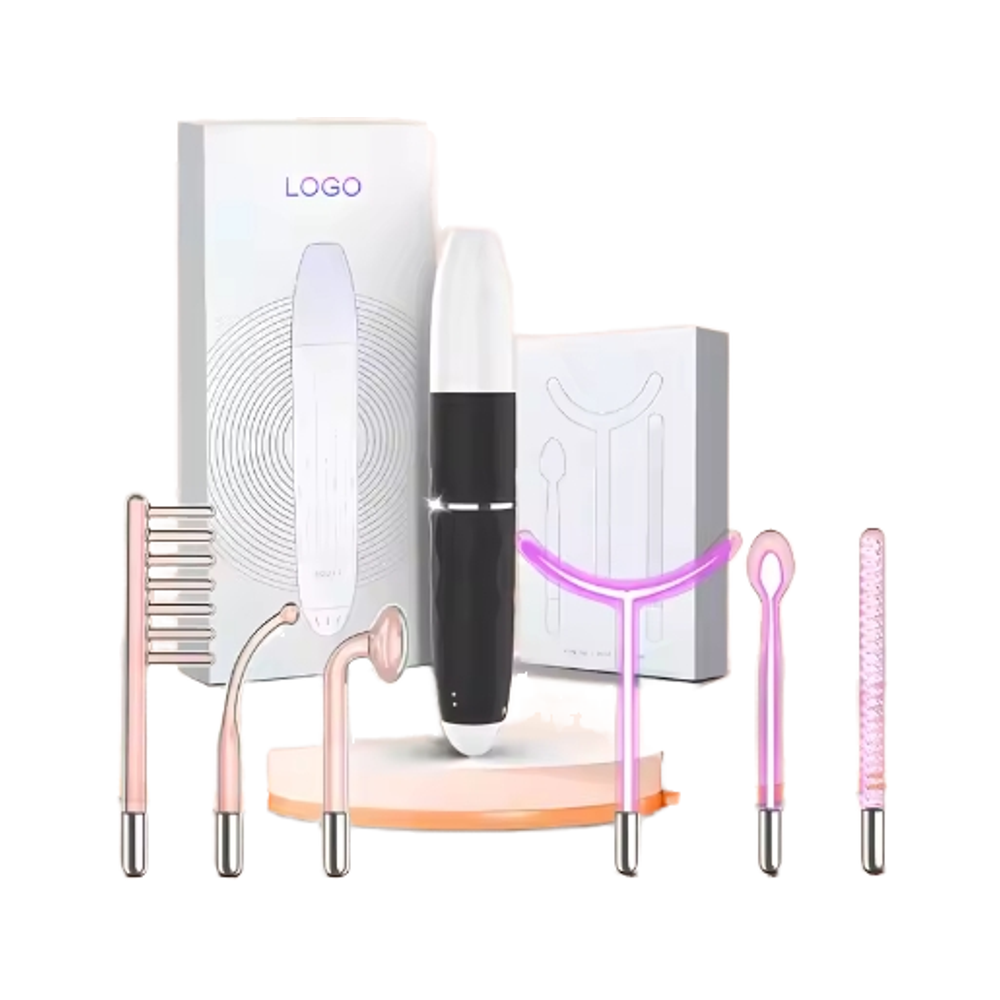 Wholesale Portable Hand Held Electric Acne Treatment Skin Care Facial Wand High Frequency Waterproof ABS Electrode Tubes IT Plug