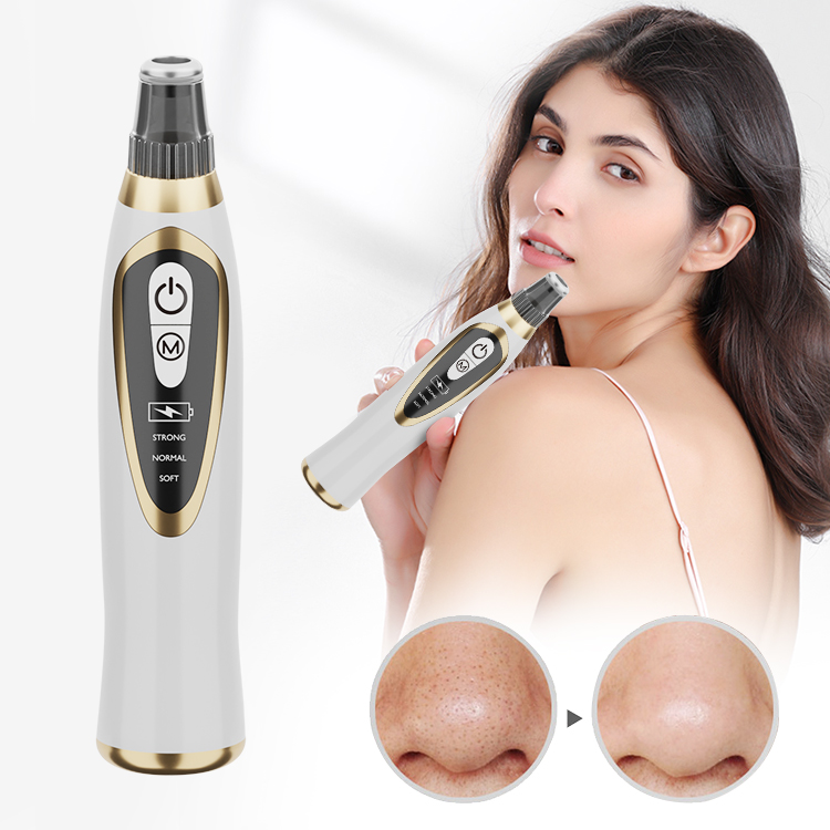Rechargeable Electric Facial Pore Cleaner Blackhead Remover Vacuum with Acne Treatment 3-Level Adjustable Suction &amp; Waterproof