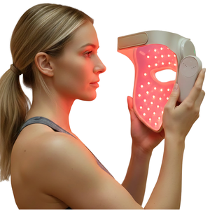 4D Laser Beauty Skin Care 460nm 590nm 850nm 630nm Therapy Silicone Handheld LED Red Light Face Mask with US Plug