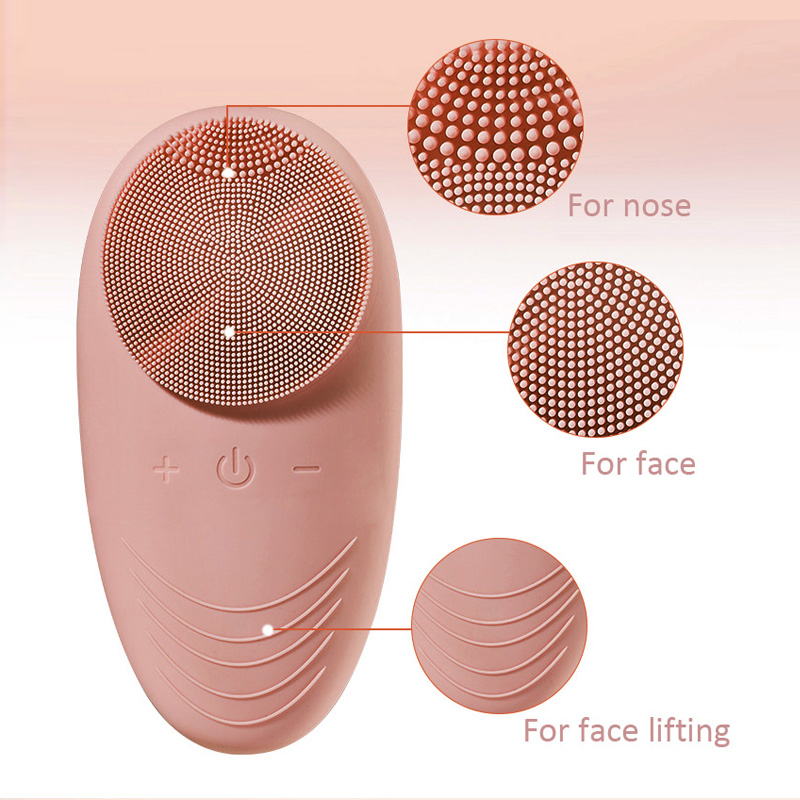 Low Price Portable Ultrasonic Silicone Facial Cleanser Waterproof Skin Scrubber Vibration Massager Face Exfoliators Pore Cleaner