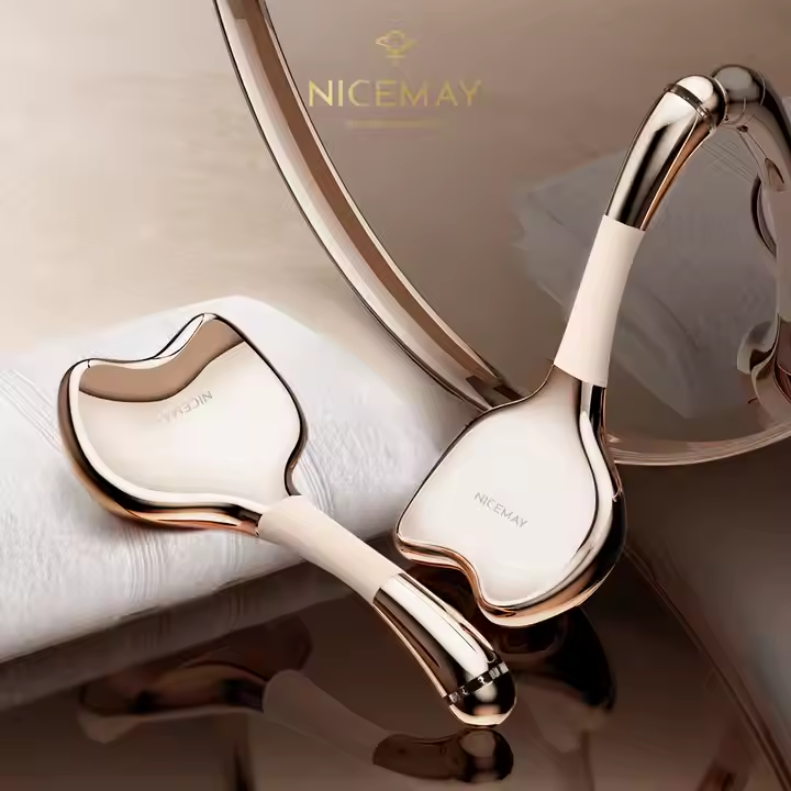 3 In 1 Cooling Facial Roller Massager Microcurrent Cryo Sticks Stainless Steel Gua Sha Face Massager Ice Globes