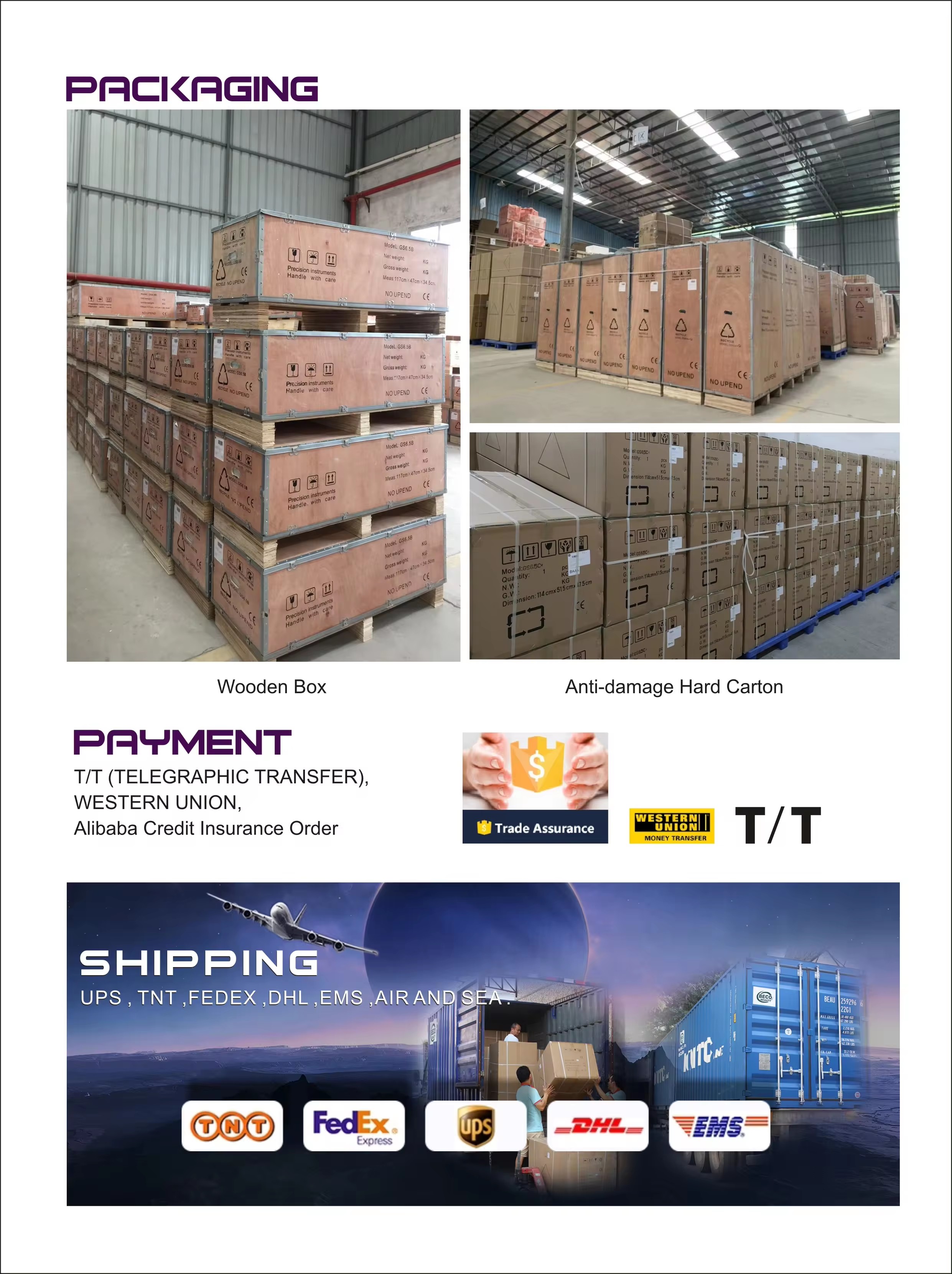 Packing and shipping process