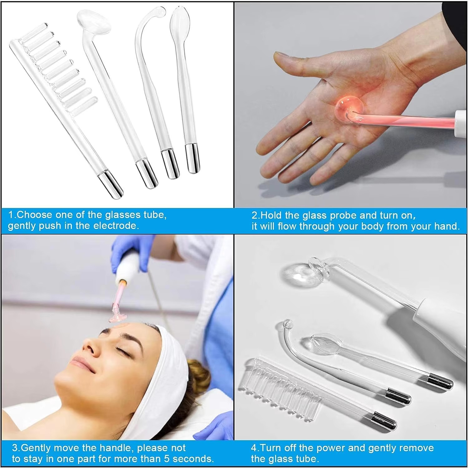 Wholesale Anti-Aging-Skin Tightening Handheld Skin Therapy Wand Machine High Frequency Wand for Acne