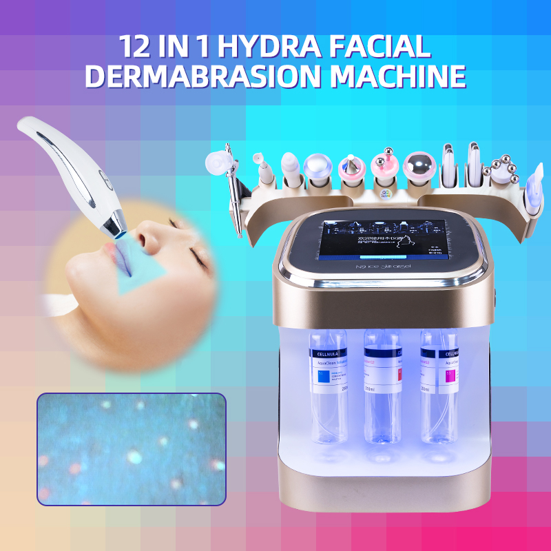 Gold Hydra Bubble Skin Beauty Machine 11 1 Facial Body Care Nano Oxygen Jet Peel Firming Dermabrasion Salon Use JP Compatible