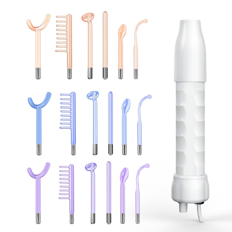 Hot Sale 6 In 1 Portable Nuderma Clinical High-frequency Skin Therapy Wand Argon Hands Neck Face Massager, Face Sculpting Tool