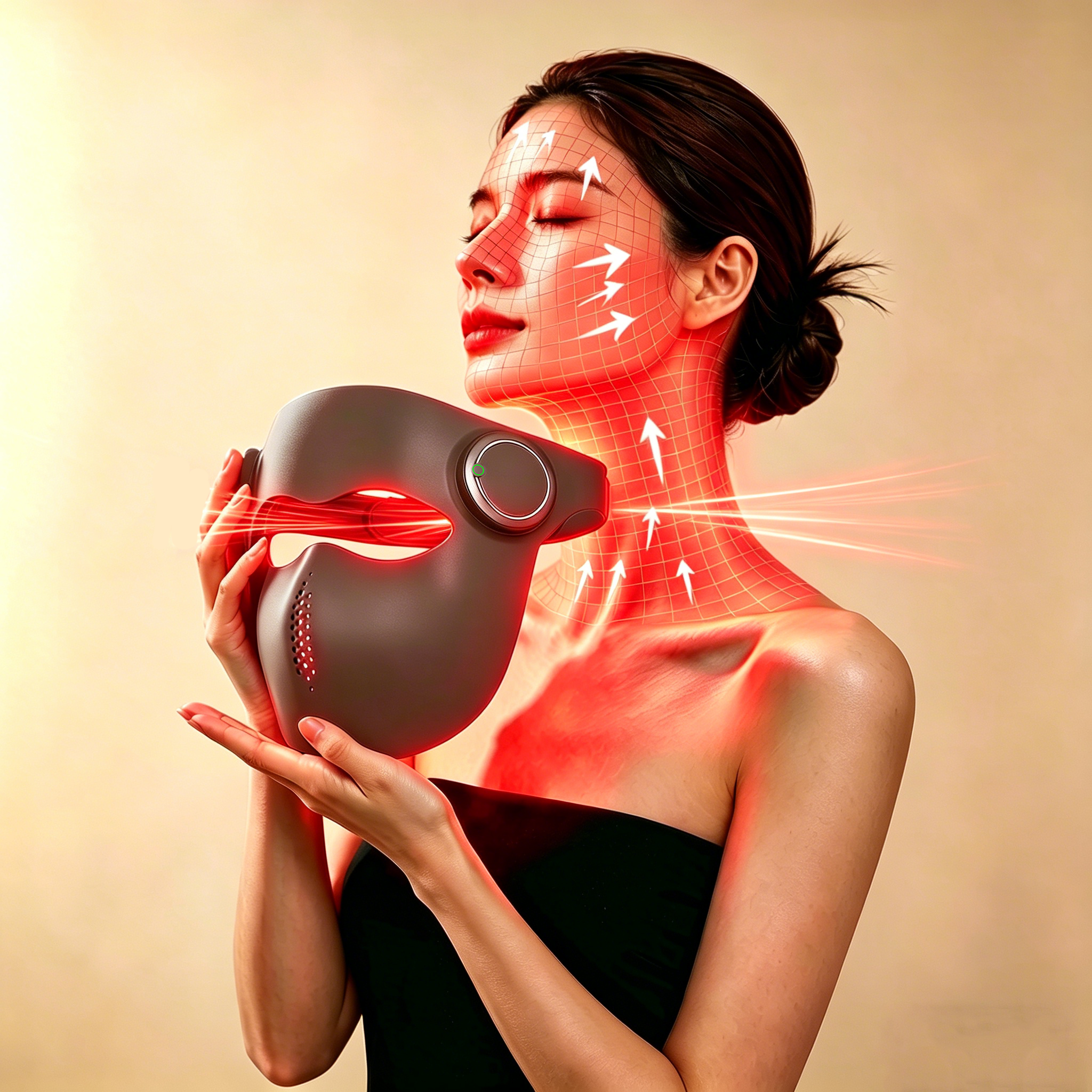 3D Silicone Red Light Therapy Mask 630nm 850nm Wavelengths Wireless &amp; Rechargeable Led Facial Mask for Salon &amp; Home Skin Care