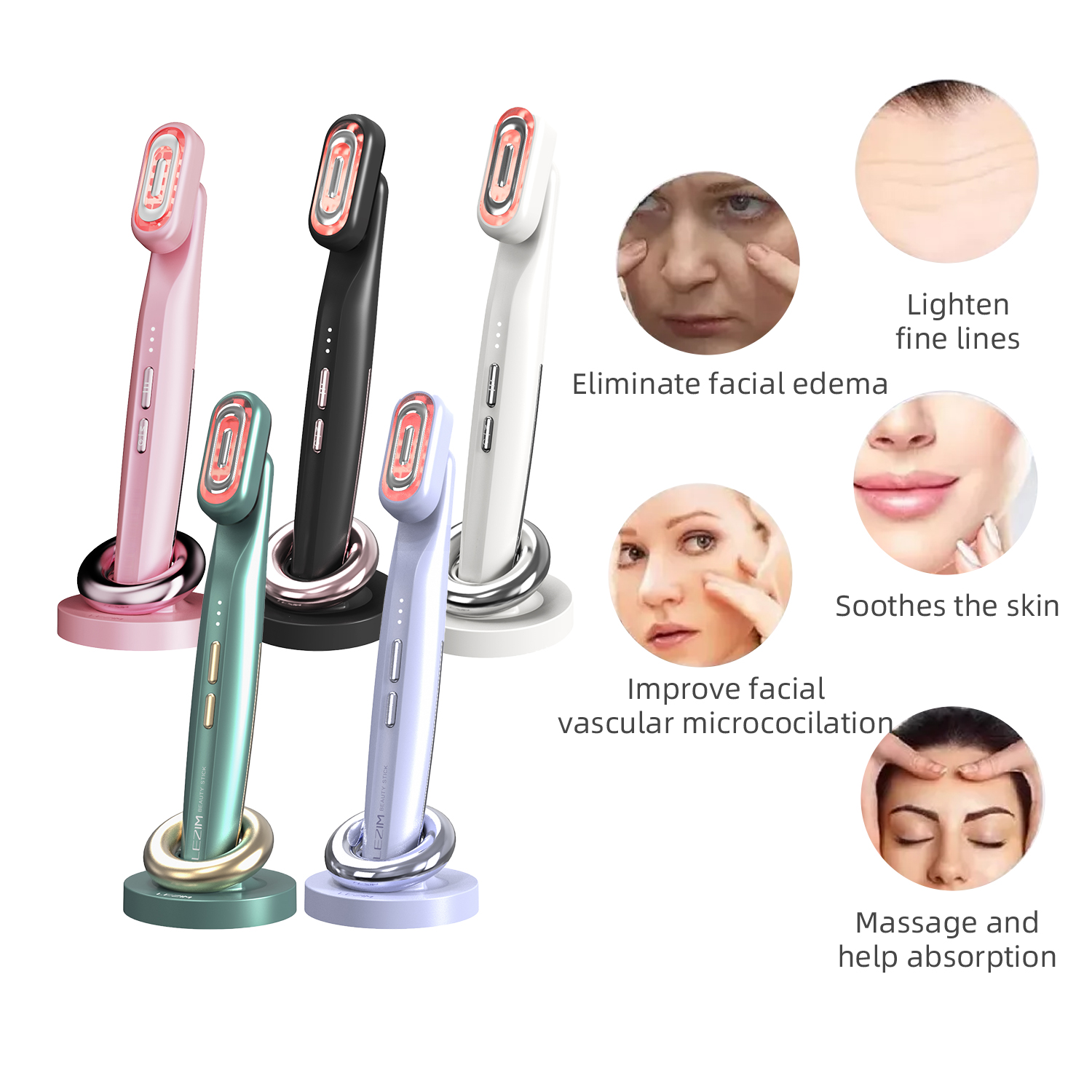 New 4 In 1 high frequency Electrotherapy Facial Eye wand Magic wand 650nm Anti-aging