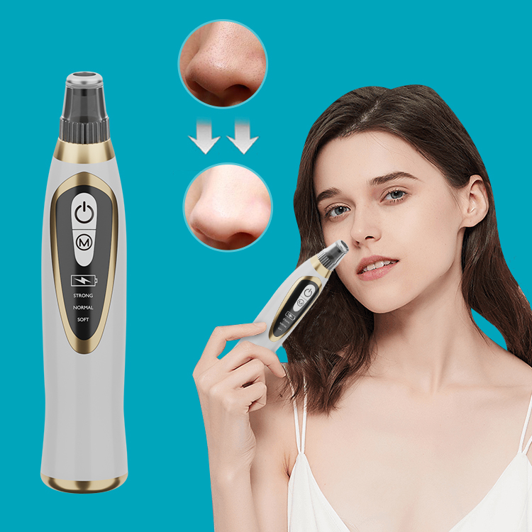 Rechargeable Electric Facial Pore Cleaner Blackhead Remover Vacuum with Acne Treatment 3-Level Adjustable Suction &amp; Waterproof
