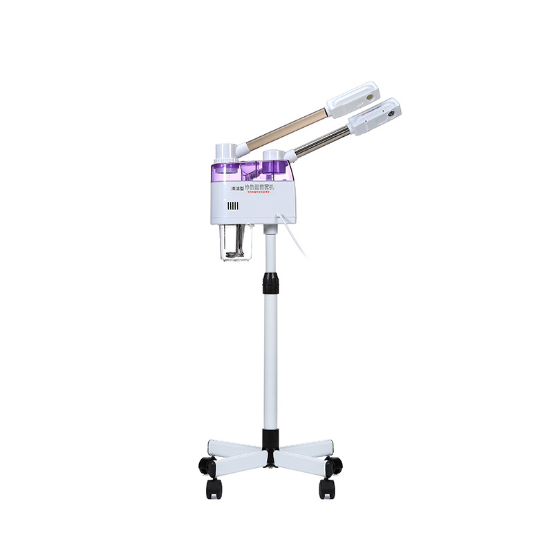 2025 2 in 1 Nano Ionic Facial Steamer Hot Ozone Steam Cold Mist for Deep Cleansing Professional Spa Stand for Beauty Salon Use