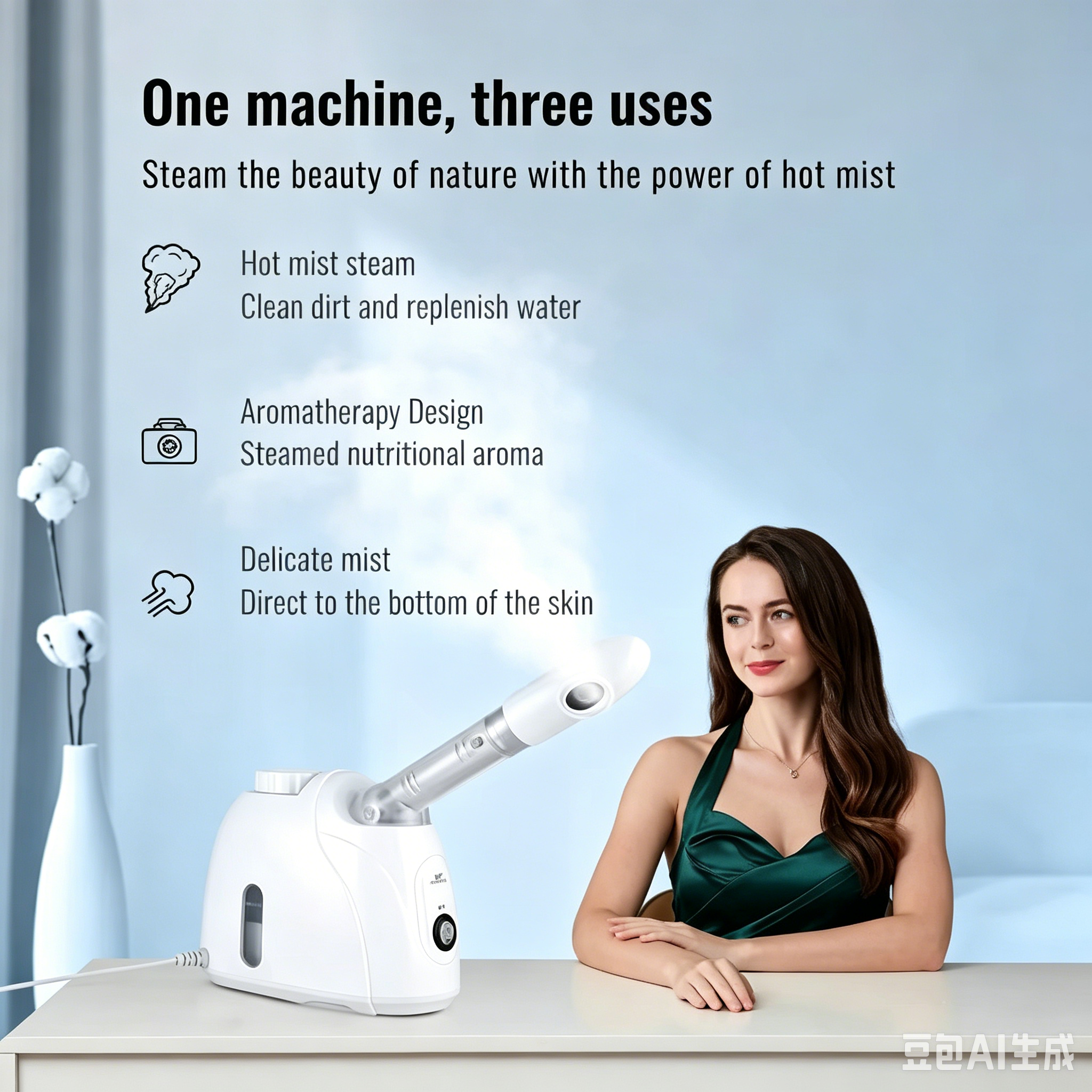 Portable Home Use Nano Ionic Facial Steamer Beauty Spa Face Massager Face Steamer