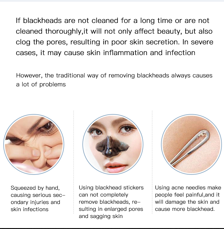 Facial Blackhead Removal Tool Vacuum Device for Acne Treatment Nose Head Application
