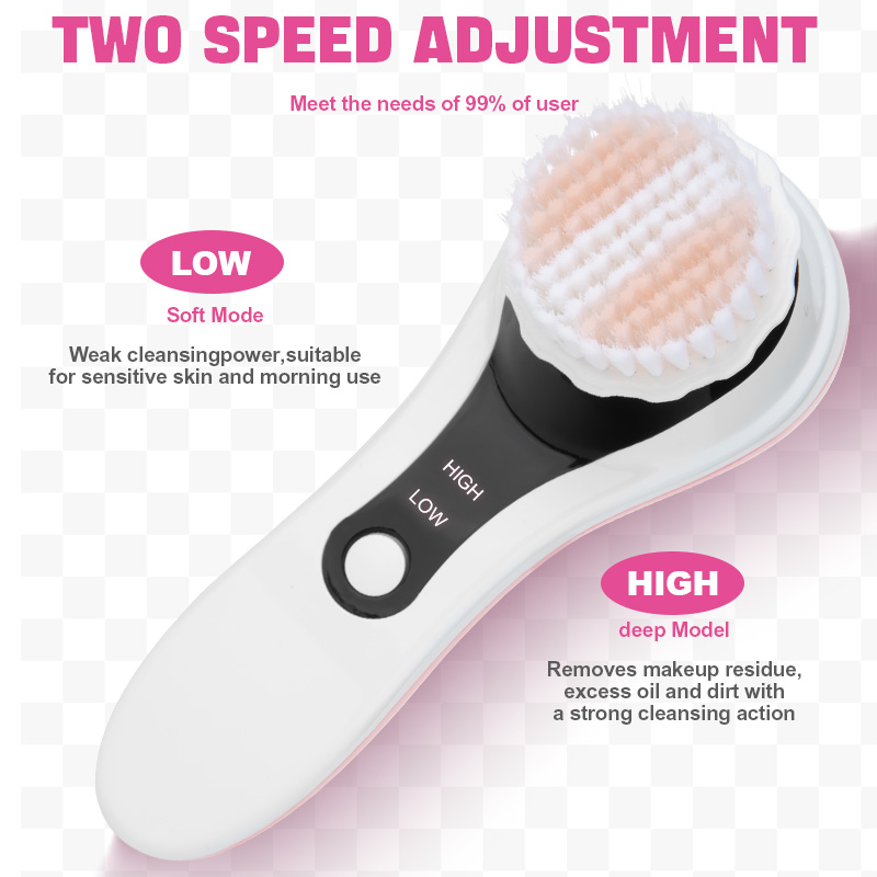 5-in-1 USB Rechargeable Electric Silicone Facial Cleansing Brush Pore Exfoliating Massage Face Washing Scrubber With Five Head