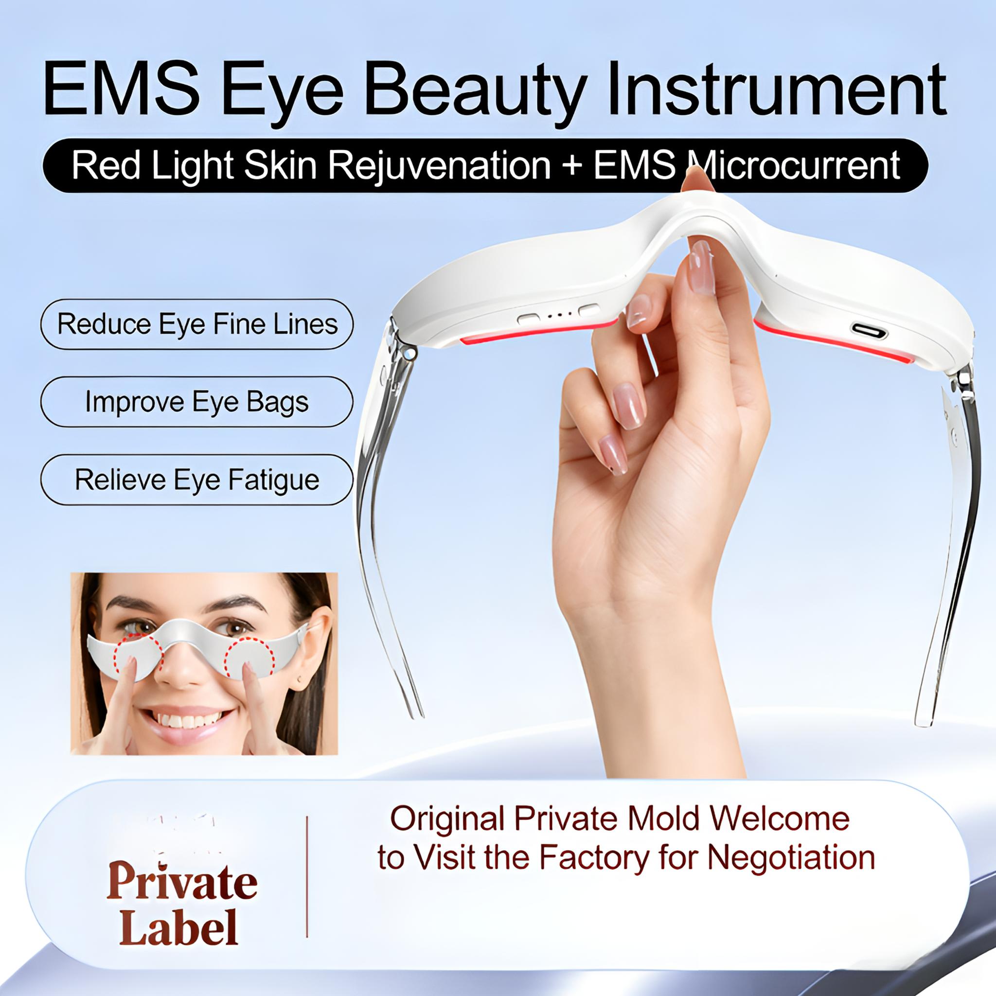 Electric Eye Massager Glasses EMS Technology Under Eye Massager Rechargeable Eye Mask Removing Dark Circles Smoothing Wrinkled