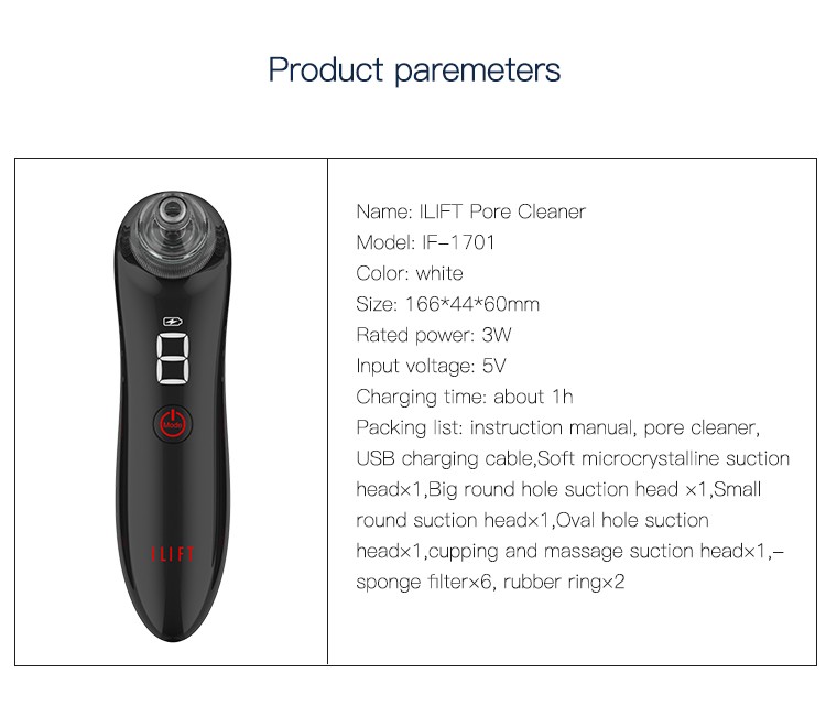 Facial Blackhead Removal Tool Vacuum Device for Acne Treatment Nose Head Application