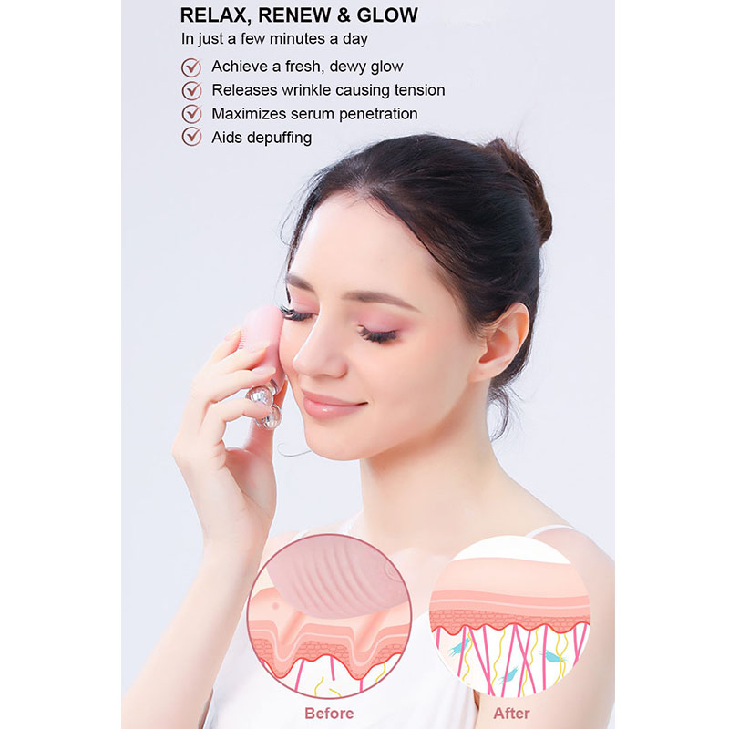 3-in-1 Electric Facial Massager Cleaning Tool Soft Silicone Exfoliating Face Scrubber Cleansing Brush for Wrinkles and Lifting