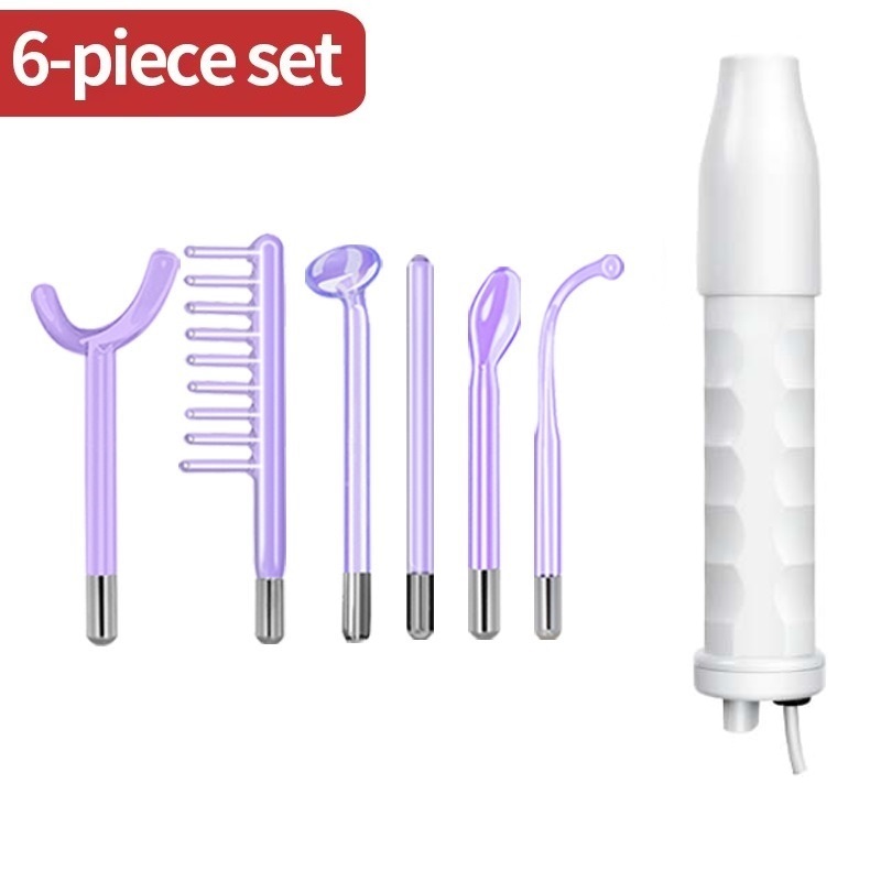 7 in 1 High Frequency Wand Facial Pore Cleaning Acne Treatment Anti Wrinkle Hair Care Handheld Beauty Device