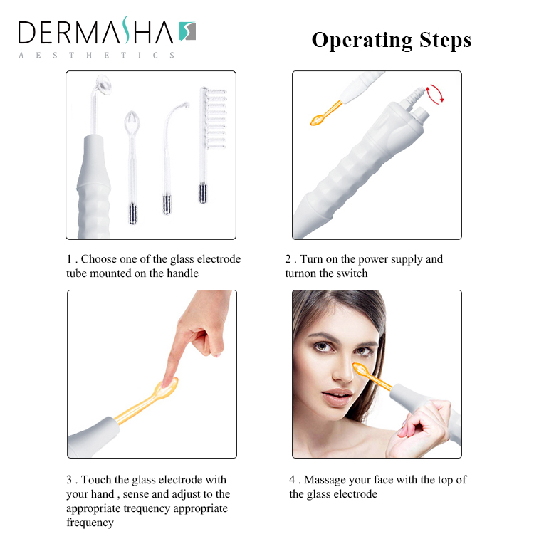 High Frequency Beauty Equipment Skin Acne Scar Removal Wand Portable Facial Skin Care Wrinkle Reducing Electrotherapy Machine
