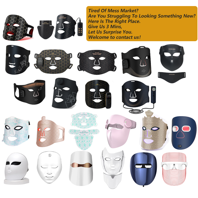 3D Silicone Red Light Therapy Mask 630nm 850nm Wavelengths Wireless &amp; Rechargeable Led Facial Mask for Salon &amp; Home Skin Care